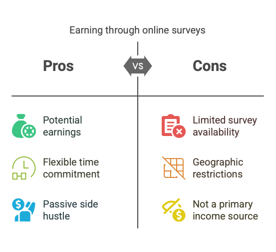 Pros and cons of earning money through online surveys
