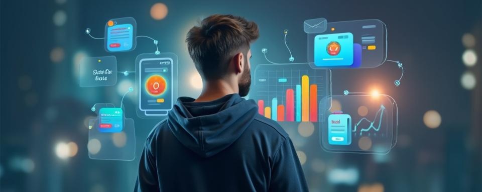 A creative visualization of a problem-solving app interface on a smartphone, highlighting features like time management and skill monetization.